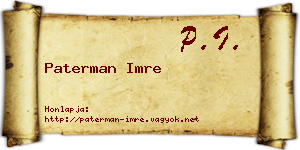 Paterman Imre névjegykártya